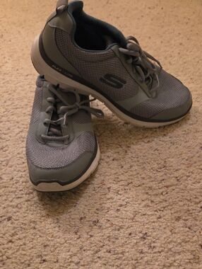 Skechers Men's Gray Mesh Athletic Sneakers